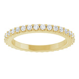 14K Gold Round Lab-Grown Diamond Shared-Prong Eternity Band – 1.5 mm Stones (1/2–5/8 CTW) - Yellow Gold - view 3