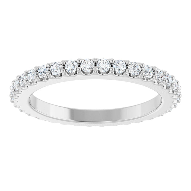 Platinum Round Natural Diamond Shared-Prong Eternity Band – 1.5 mm Stones (1/2–5/8 CTW) .0 - view 3