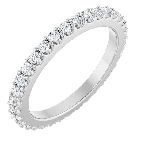 Platinum Round Lab-Grown Diamond Shared-Prong Eternity Band – 1.5 mm Stones (1/2–5/8 CTW)