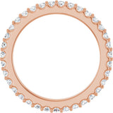 14K Gold Round Natural Diamond Shared-Prong Eternity Band – 1.5 mm Stones (1/2–5/8 CTW) .0 - Rose Gold - view 2