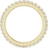 14K Gold Round Lab-Grown Diamond Shared-Prong Eternity Band – 1.5 mm Stones (1/2–5/8 CTW) - Yellow Gold - view 2