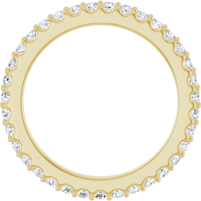 14K Gold Round Lab-Grown Diamond Shared-Prong Eternity Band – 1.5 mm Stones (1/2–5/8 CTW) - Yellow Gold - view 2