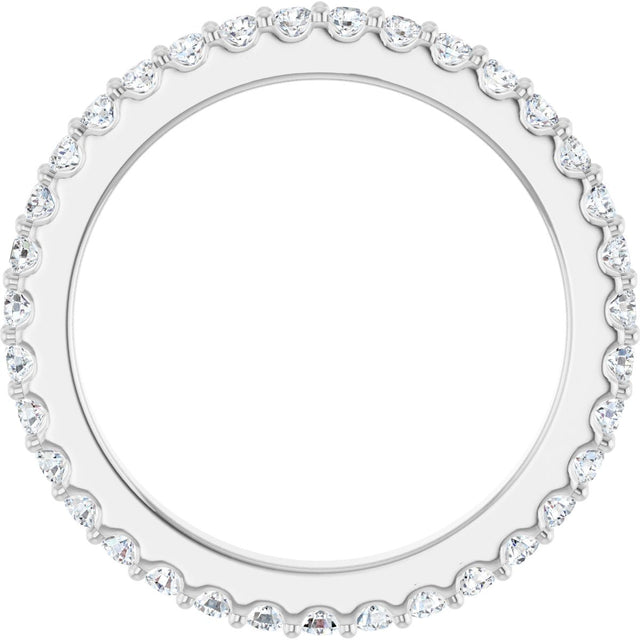 Platinum Round Natural Diamond Shared-Prong Eternity Band – 1.5 mm Stones (1/2–5/8 CTW) .0 - view 2