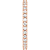 14K Gold Round Natural Diamond Shared-Prong Eternity Band – 1.5 mm Stones (1/2–5/8 CTW) .0 - Rose Gold - view 4