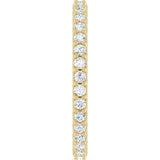 14K Gold Round Natural Diamond Shared-Prong Eternity Band – 1.5 mm Stones (1/2–5/8 CTW) .0 - Yellow Gold - view 4