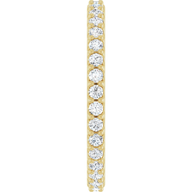 14K Gold Round Lab-Grown Diamond Shared-Prong Eternity Band – 1.5 mm Stones (1/2–5/8 CTW) - Yellow Gold - view 4