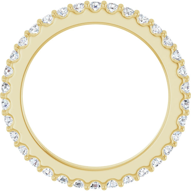 14K Gold Round Lab-Grown Diamond Shared-Prong Eternity Band – 1.5 mm Stones (1/2–5/8 CTW) - Yellow Gold - view 2