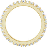 14K Gold Round Natural Diamond Shared-Prong Eternity Band – 1.5 mm Stones (1/2–5/8 CTW) .0 - Yellow Gold - view 2