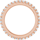 14K Gold Round Natural Diamond Shared-Prong Eternity Band – 1.5 mm Stones (1/2–5/8 CTW) .0 - Rose Gold - view 2