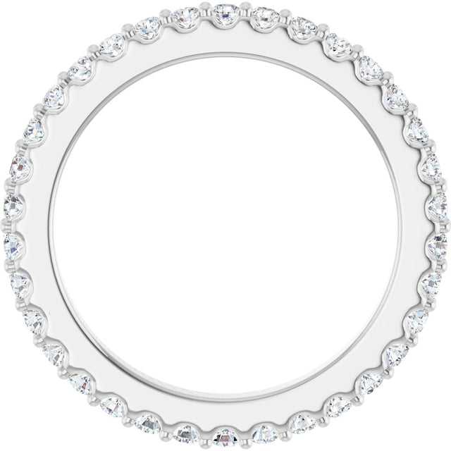 Platinum Round Natural Diamond Shared-Prong Eternity Band – 1.5 mm Stones (1/2–5/8 CTW) .0 - view 2