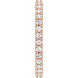 14K Gold Round Natural Diamond Shared-Prong Eternity Band – 1.5 mm Stones (1/2–5/8 CTW) .0 - Rose Gold - view 4