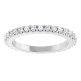 Platinum Round Natural Diamond Shared-Prong Eternity Band – 1.5 mm Stones (1/2–5/8 CTW) .0 - view 3
