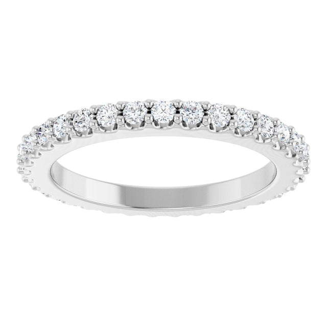 Platinum Round Natural Diamond Shared-Prong Eternity Band – 1.5 mm Stones (1/2–5/8 CTW) .0 - view 3