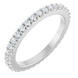 Platinum Round Lab-Grown Diamond Shared-Prong Eternity Band – 1.5 mm Stones (1/2–5/8 CTW)