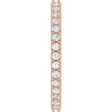 14K Gold Round Natural Diamond Shared-Prong Eternity Band – 1.5 mm Stones (1/2–5/8 CTW) .0 - Rose Gold - view 4