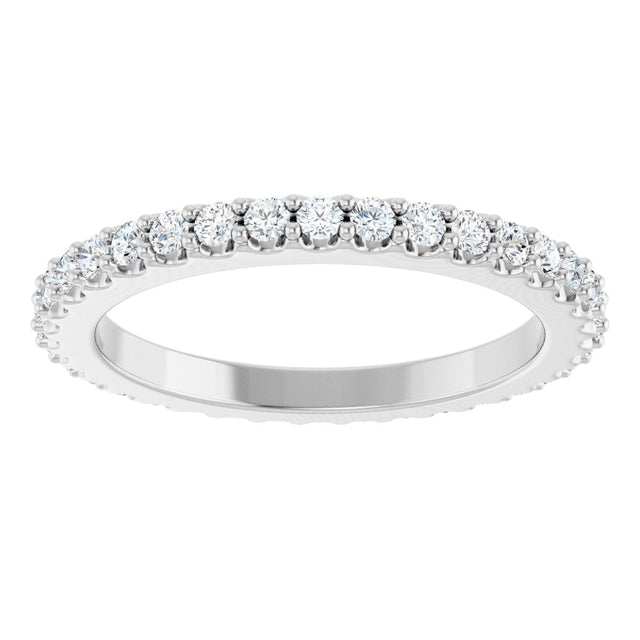 Platinum Round Natural Diamond Shared-Prong Eternity Band – 1.5 mm Stones (1/2–5/8 CTW) .0 - view 3