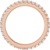 14K Gold Round Natural Diamond Shared-Prong Eternity Band – 1.5 mm Stones (1/2–5/8 CTW) .0 - Rose Gold - view 2