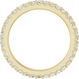 14K Gold Round Natural Diamond Shared-Prong Eternity Band – 1.5 mm Stones (1/2–5/8 CTW) .0 - Yellow Gold - view 2