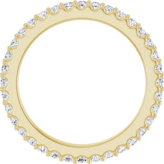 14K Gold Round Lab-Grown Diamond Shared-Prong Eternity Band – 1.5 mm Stones (1/2–5/8 CTW) - Yellow Gold - view 2