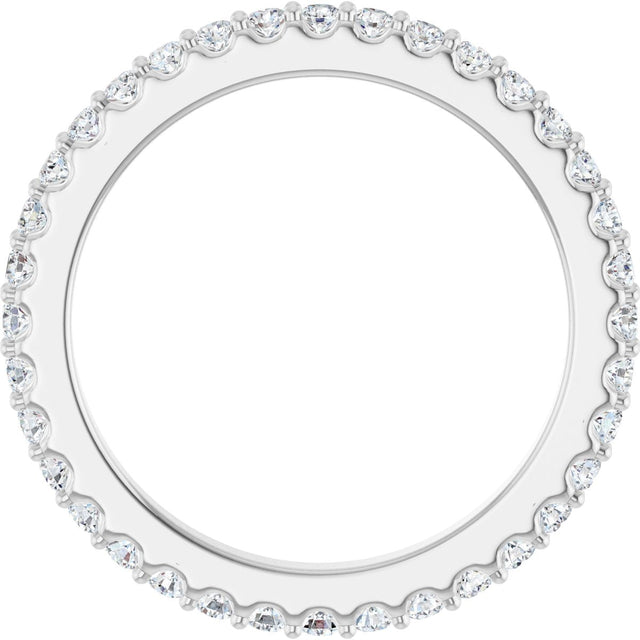 Platinum Round Natural Diamond Shared-Prong Eternity Band – 1.5 mm Stones (1/2–5/8 CTW) .0 - view 2