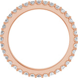 14K Gold Round Natural Diamond Shared-Prong Eternity Band – 1.5 mm Stones (1/2–5/8 CTW) .0 - Rose Gold - view 2
