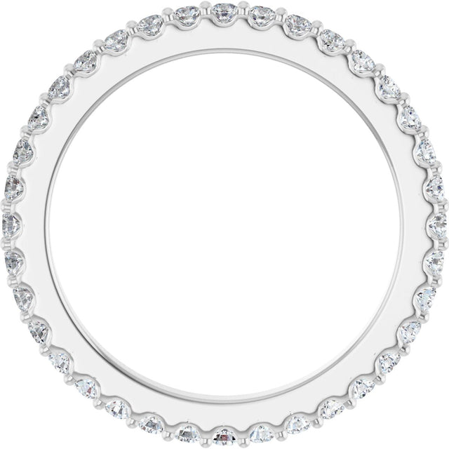 Platinum Round Lab-Grown Diamond Shared-Prong Eternity Band – 1.5 mm Stones (1/2–5/8 CTW) - view 2
