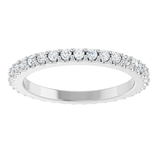 Platinum Round Lab-Grown Diamond Shared-Prong Eternity Band – 1.5 mm Stones (1/2–5/8 CTW) - view 3