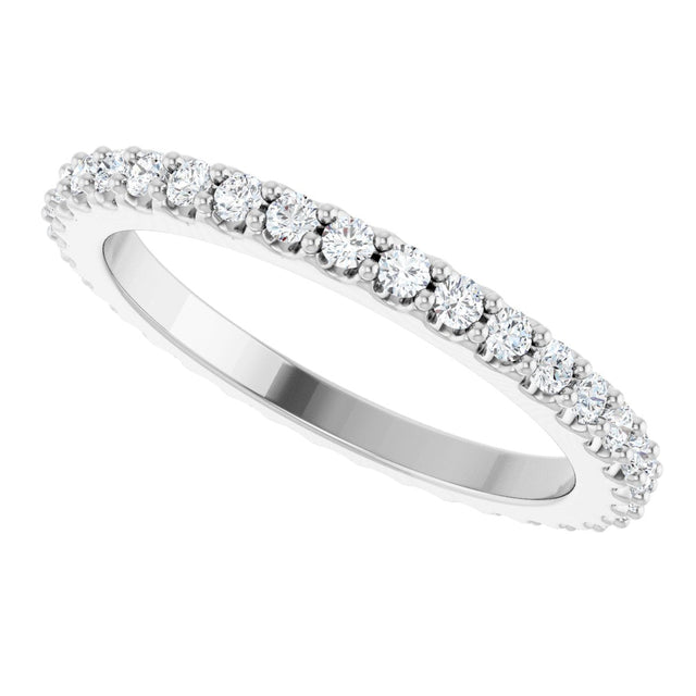 Platinum Round Natural Diamond Shared-Prong Eternity Band – 1.5 mm Stones (1/2–5/8 CTW) .0 - view 5