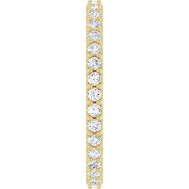 14K Gold Round Lab-Grown Diamond Shared-Prong Eternity Band – 1.5 mm Stones (1/2–5/8 CTW) - Yellow Gold - view 4