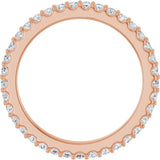 14K Gold Round Natural Diamond Shared-Prong Eternity Band – 1.5 mm Stones (1/2–5/8 CTW) .0 - Rose Gold - view 2