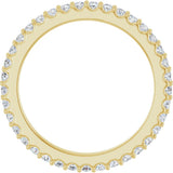 14K Gold Round Natural Diamond Shared-Prong Eternity Band – 1.5 mm Stones (1/2–5/8 CTW) .0 - Yellow Gold - view 2