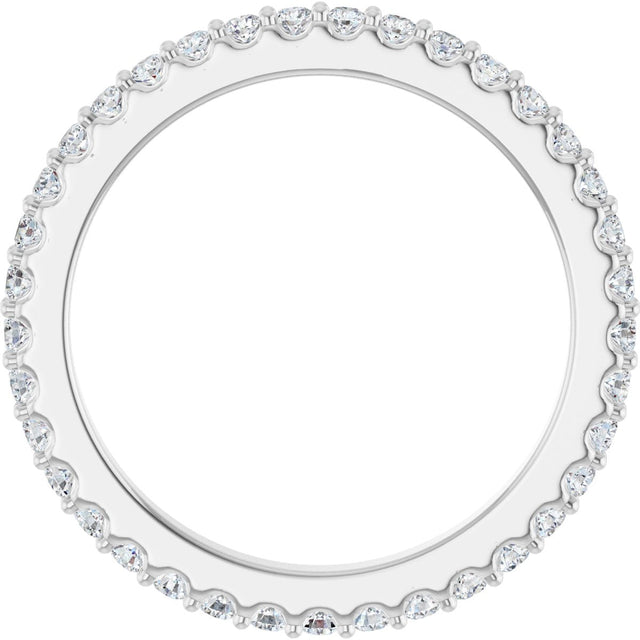 Platinum Round Lab-Grown Diamond Shared-Prong Eternity Band – 1.5 mm Stones (1/2–5/8 CTW) - view 2