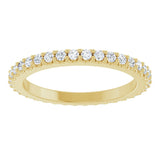 14K Gold Round Natural Diamond Shared-Prong Eternity Band – 1.5 mm Stones (1/2–5/8 CTW) .0 - Yellow Gold - view 3