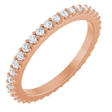 14K Gold Round Lab-Grown Diamond Shared-Prong Eternity Band – 1.5 mm Stones (1/2–5/8 CTW) - Rose Gold