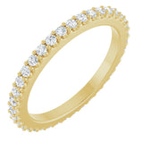 14K Gold Round Lab-Grown Diamond Shared-Prong Eternity Band – 1.5 mm Stones (1/2–5/8 CTW) - Yellow Gold