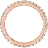 14K Gold Round Natural Diamond Shared-Prong Eternity Band – 1.5 mm Stones (1/2–5/8 CTW) .0 - Rose Gold - view 2