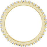 14K Gold Round Lab-Grown Diamond Shared-Prong Eternity Band – 1.5 mm Stones (1/2–5/8 CTW) - Yellow Gold - view 2