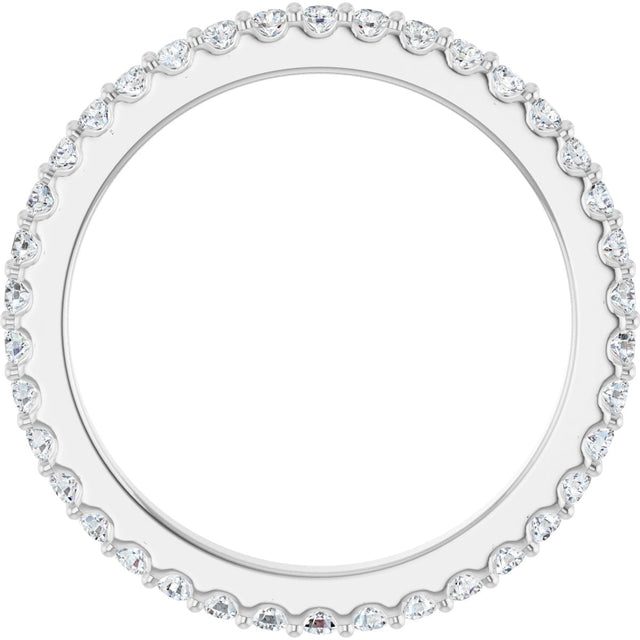 Platinum Round Natural Diamond Shared-Prong Eternity Band – 1.5 mm Stones (1/2–5/8 CTW) .0 - view 2