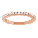 14K Gold Round Natural Diamond Shared-Prong Eternity Band – 1.5 mm Stones (1/2–5/8 CTW) .0 - Rose Gold - view 3