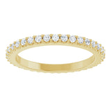 14K Gold Round Lab-Grown Diamond Shared-Prong Eternity Band – 1.5 mm Stones (1/2–5/8 CTW) - Yellow Gold - view 3