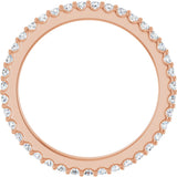 14K Gold Round Lab-Grown Diamond Shared-Prong Eternity Band – 1.5 mm Stones (1/2–5/8 CTW) - Rose Gold - view 2