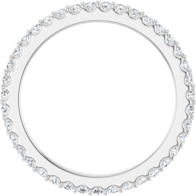 Platinum Round Natural Diamond Shared-Prong Eternity Band – 1.5 mm Stones (1/2–5/8 CTW) .0 - view 2