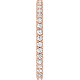 14K Gold Round Lab-Grown Diamond Shared-Prong Eternity Band – 1.5 mm Stones (1/2–5/8 CTW) - Rose Gold - view 4