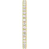 14K Gold Round Natural Diamond Shared-Prong Eternity Band – 1.5 mm Stones (1/2–5/8 CTW) .0 - Yellow Gold - view 4