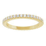 14K Gold Round Lab-Grown Diamond Shared-Prong Eternity Band – 1.5 mm Stones (1/2–5/8 CTW) - Yellow Gold - view 3