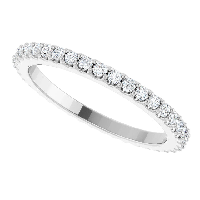 Platinum Round Natural Diamond Shared-Prong Eternity Band – 1.5 mm Stones (1/2–5/8 CTW) .0 - view 5