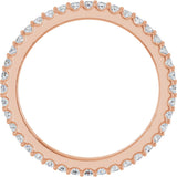 14K Gold Round Lab-Grown Diamond Shared-Prong Eternity Band – 1.5 mm Stones (1/2–5/8 CTW) - Rose Gold - view 2