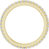 14K Gold Round Lab-Grown Diamond Shared-Prong Eternity Band – 1.5 mm Stones (1/2–5/8 CTW) - Yellow Gold - view 2