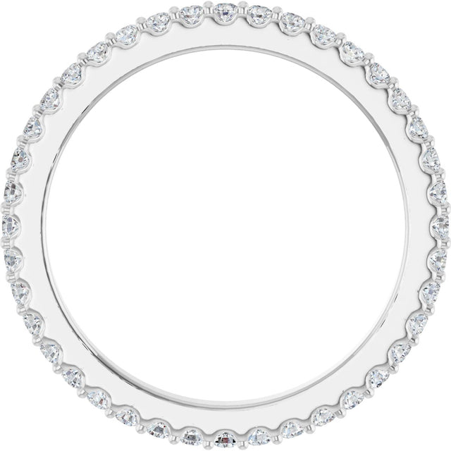 Platinum Round Lab-Grown Diamond Shared-Prong Eternity Band – 1.5 mm Stones (1/2–5/8 CTW) - view 2