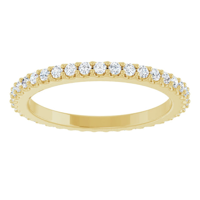 14K Gold Round Lab-Grown Diamond Shared-Prong Eternity Band – 1.5 mm Stones (1/2–5/8 CTW) - Yellow Gold - view 3